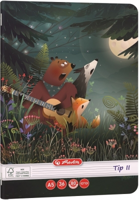 Caiet Herlitz A5, 36 file, Tip 2, motiv Fun time, diverse modele